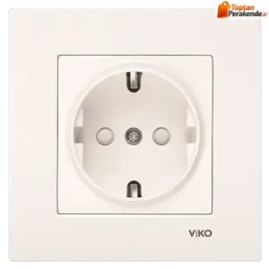 Viko Karre/Meridian Krem Topraklı Priz Çocuk Korumalı Mekanizma (Çerçeve Hariç) 90967242